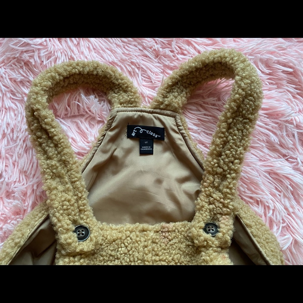 Girls teddy dress overalls